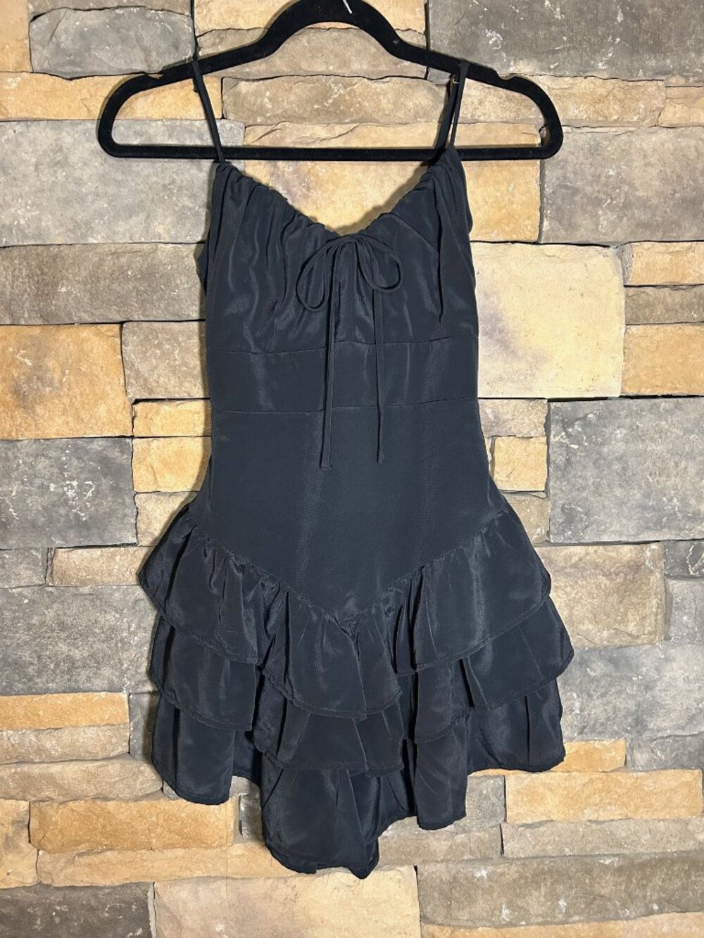 One Clothing Black Tired Corset Mini Dress